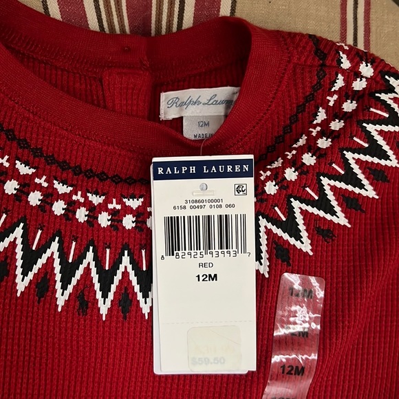 Polo Ralph Lauren Fair Isle Waffle Knit Top in Red - Picture 6 of 8